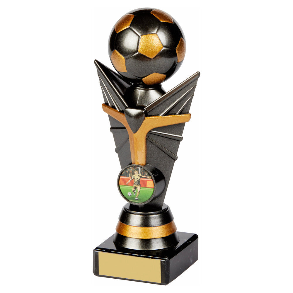 Gunmetal Football Tower on Marble 210mm