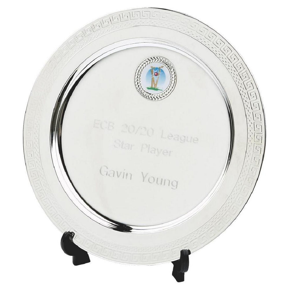 Silver Plate Salver Award with Stand 200mm