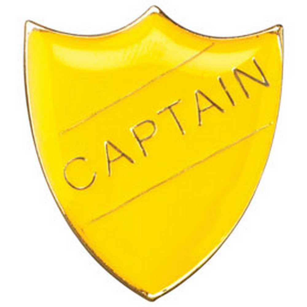 SCHOOL SHIELD BADGE (CAPTAIN) YELLOW - 1.25in