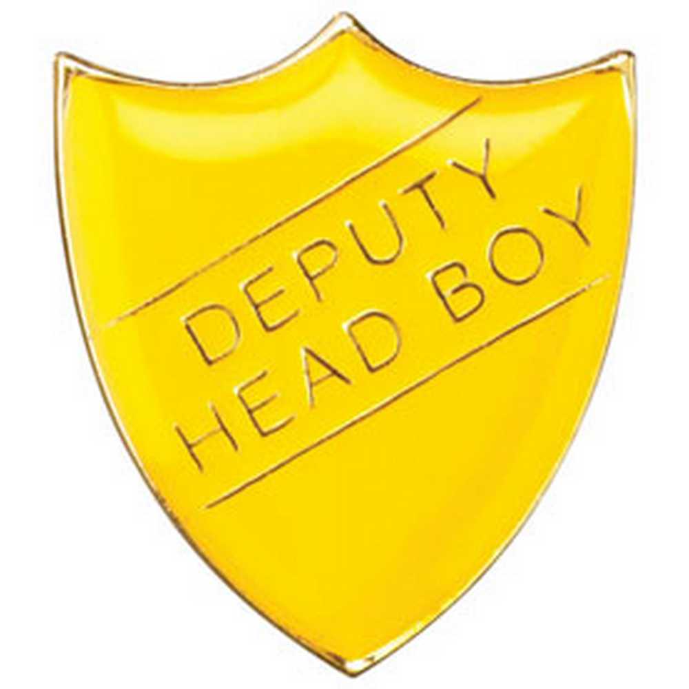 SCHOOL SHIELD BADGE (DEPUTY HEAD BOY) YELLOW - 1.25in