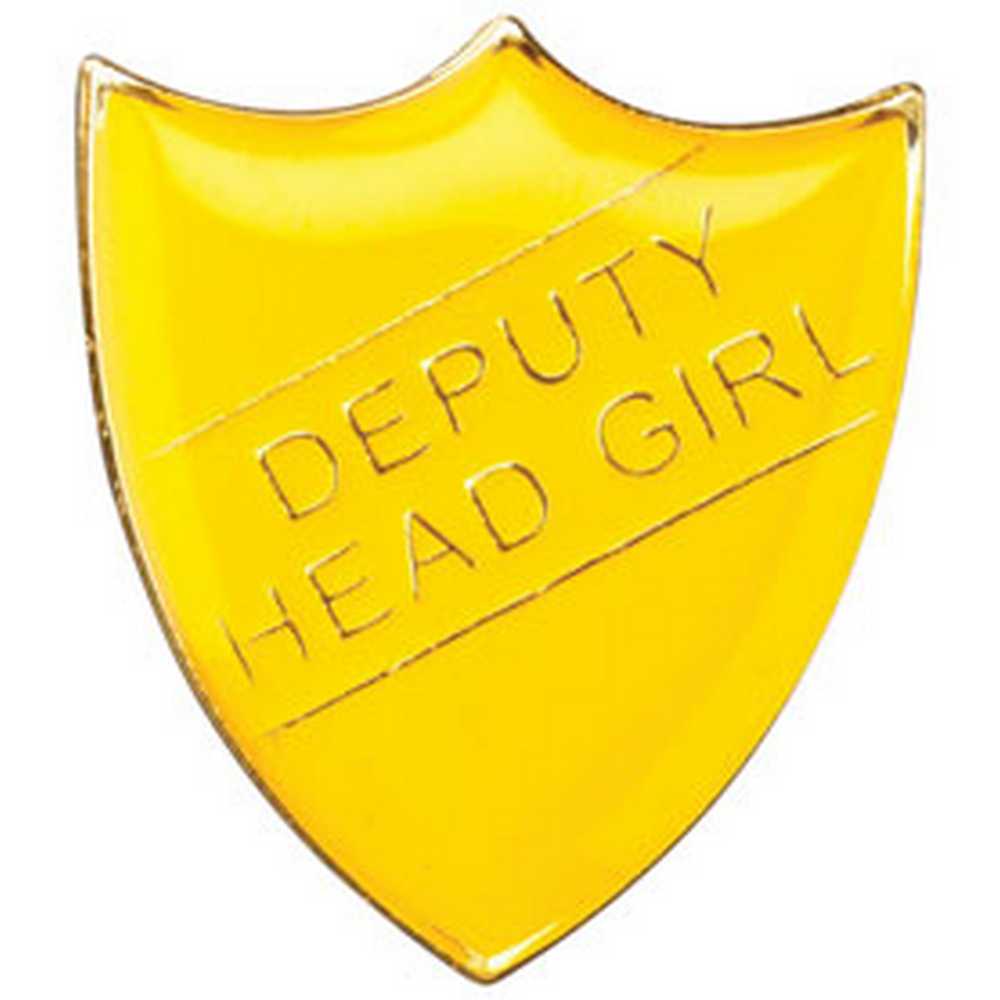 SCHOOL SHIELD BADGE (DEPUTY HEAD GIRL) YELLOW - 1.25in