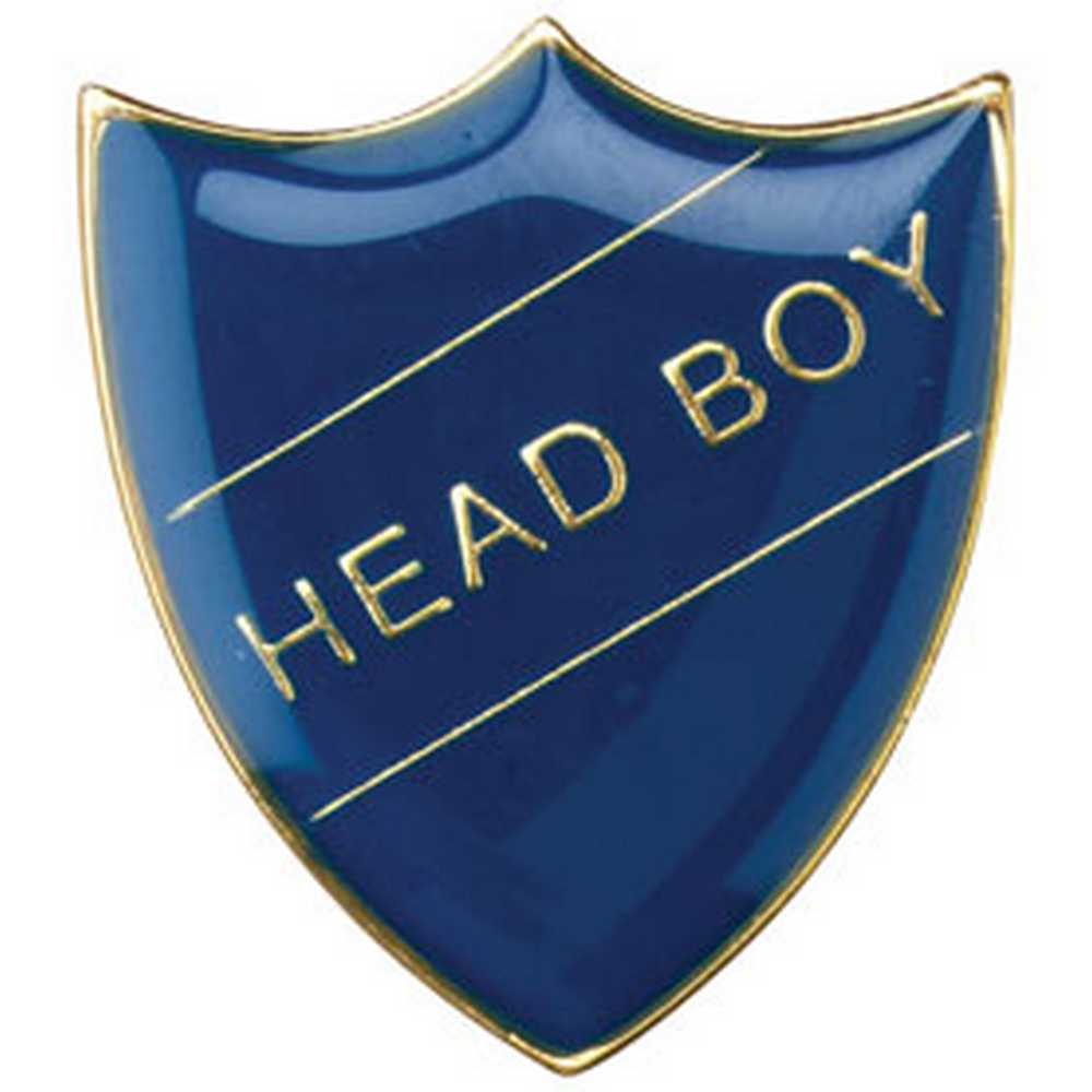 SCHOOL SHIELD BADGE (HEAD BOY) BLUE - 1.25in