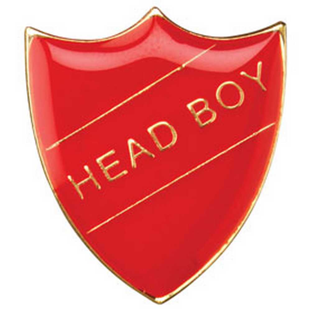 SCHOOL SHIELD BADGE (HEAD BOY) RED - 1.25in