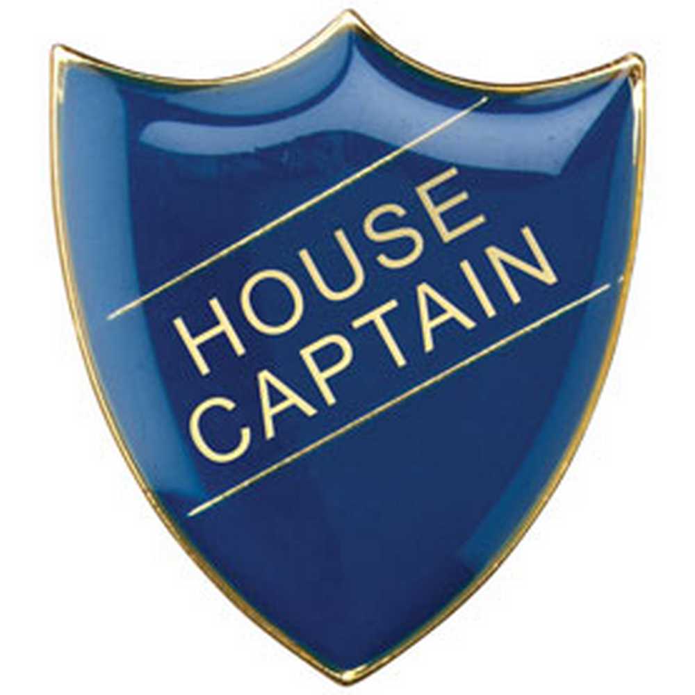 SCHOOL SHIELD BADGE (HOUSE CAPTAIN) BLUE - 1.25in