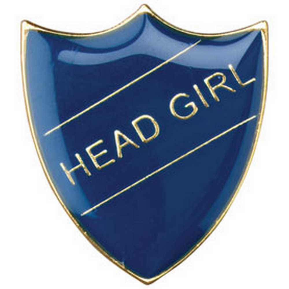 SCHOOL SHIELD BADGE (HEAD GIRL) BLUE - 1.25in