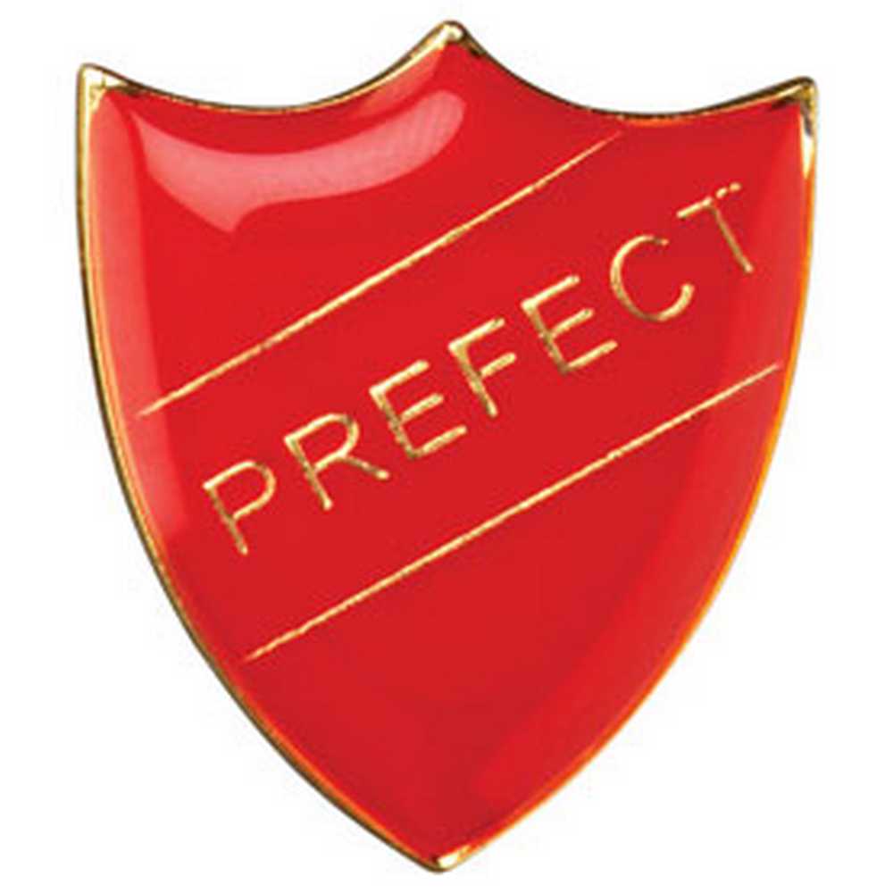 SCHOOL SHIELD BADGE (PREFECT) RED - 1.25in
