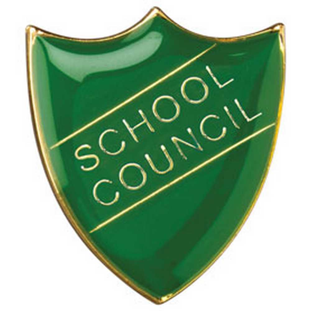 SCHOOL SHIELD BADGE (SCHOOL COUNCIL) GREEN - 1.25in
