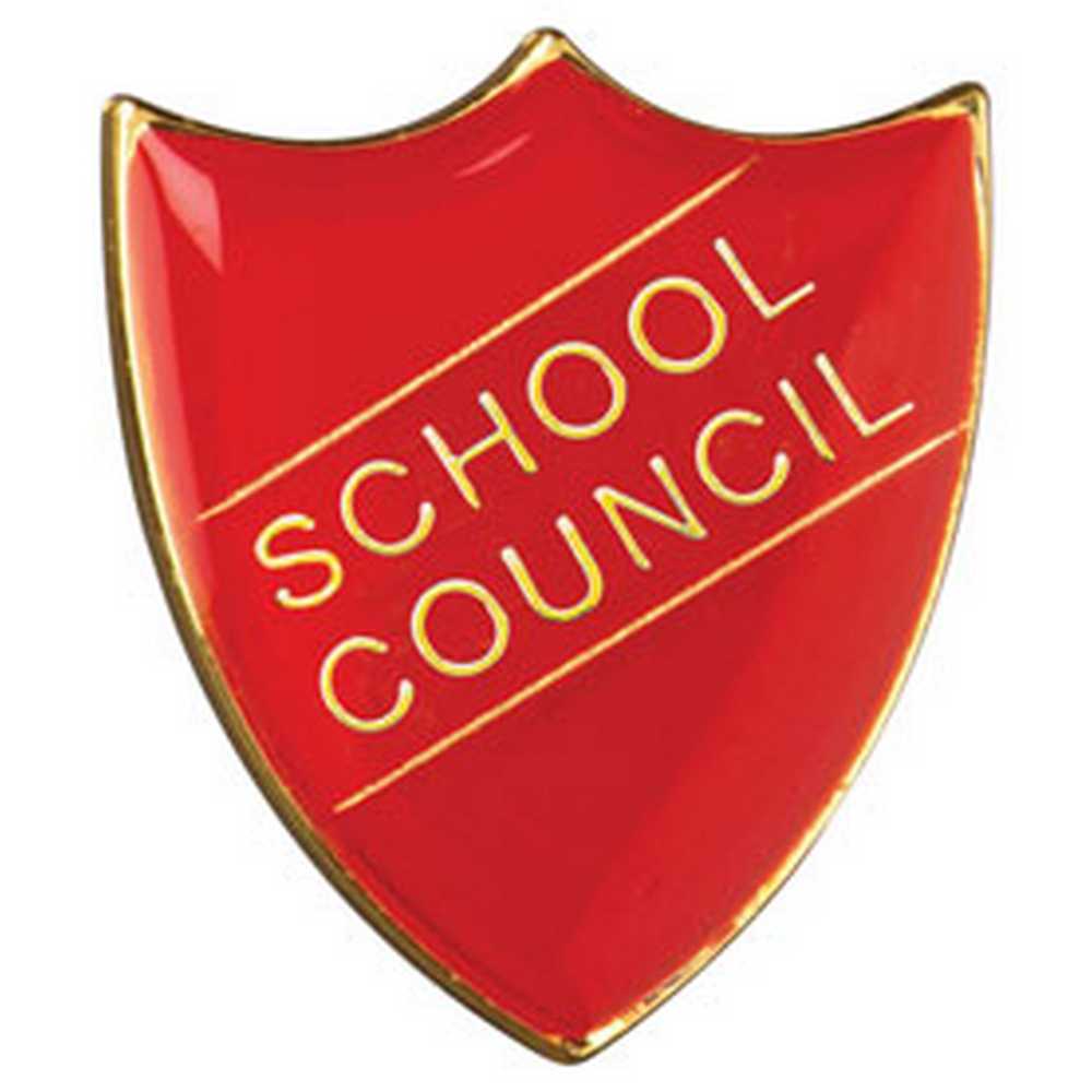 SCHOOL SHIELD BADGE (SCHOOL COUNCIL) RED - 1.25in