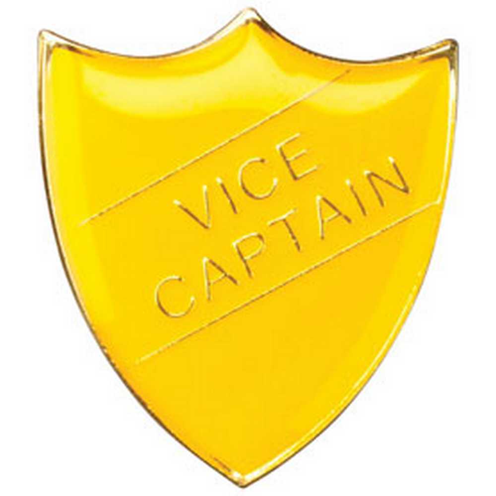SCHOOL SHIELD BADGE (VICE CAPTAIN) YELLOW - 1.25in
