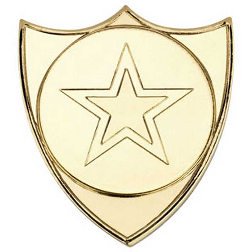 SHIELD BADGE (1in CENTRE) GOLD - 1.5in