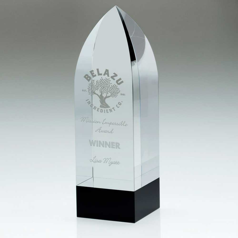 CLEAR/BLACK POINTED COLUMN (60mm THICK) - 6.5in