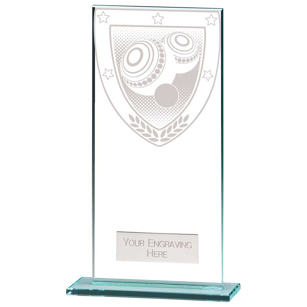 Millennium Lawn Bowls Jade Glass Award 180mm