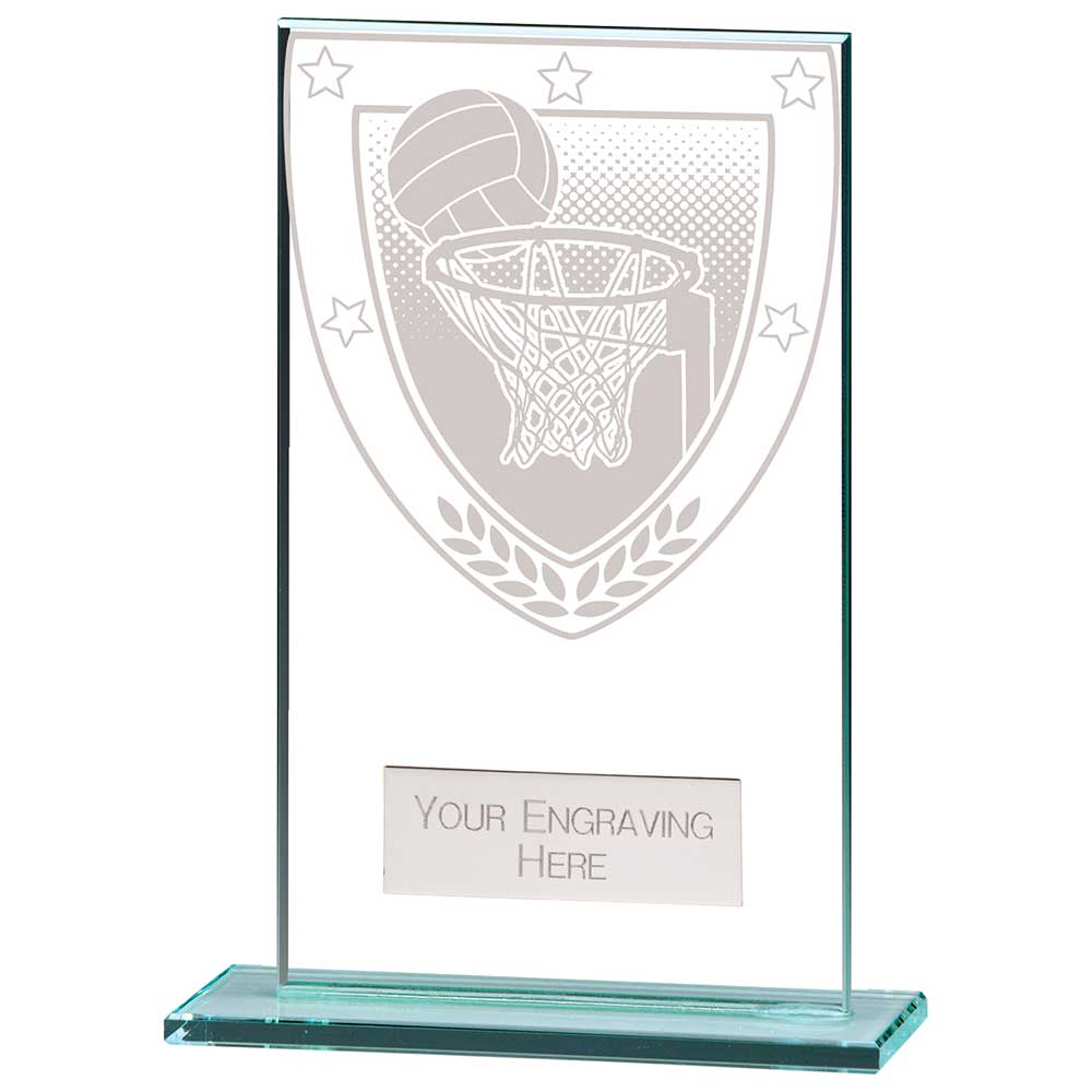 Millennium Netball Jade Glass Award 140mm