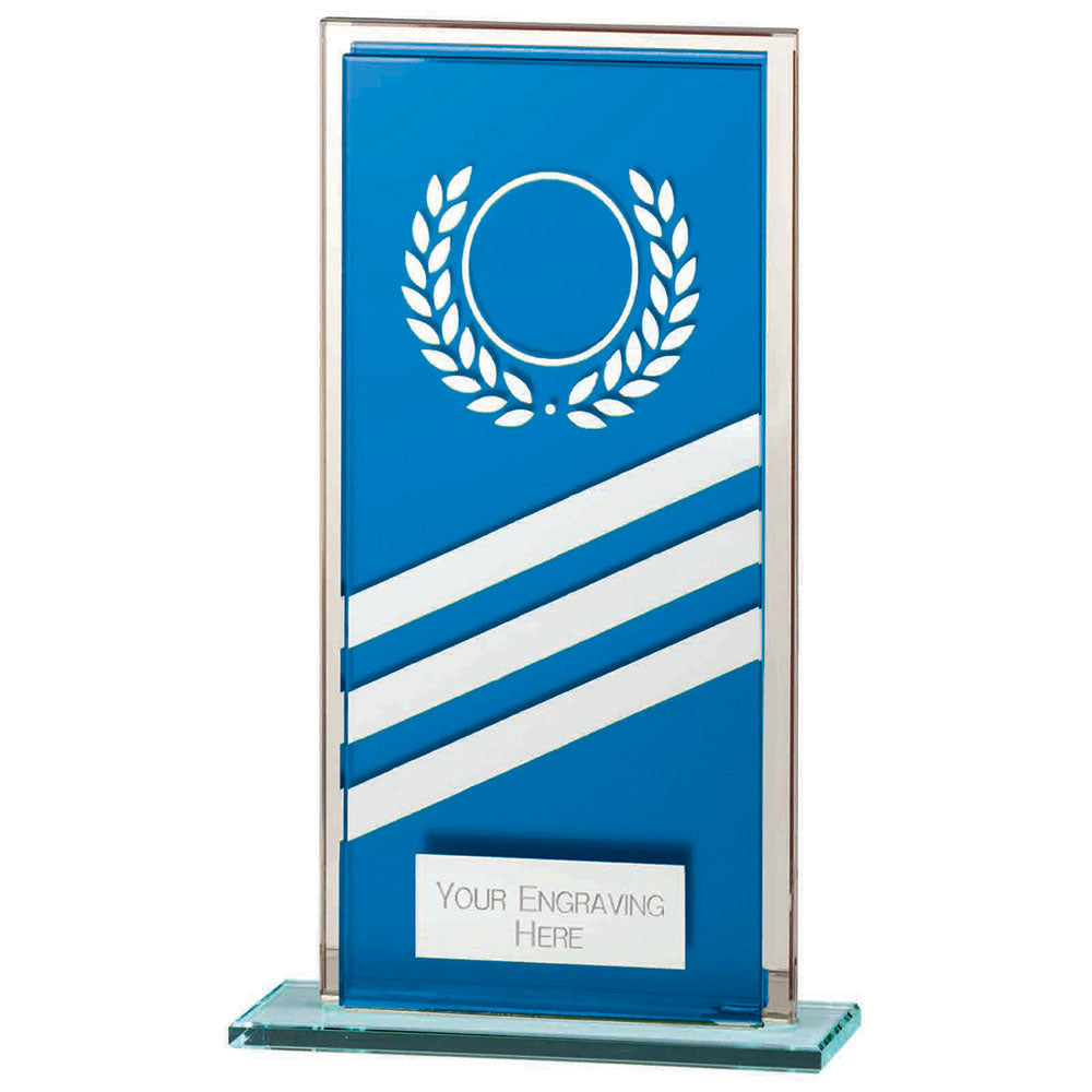 Talisman Multisport Mirror Glass Award Blue & Silver 160mm (8mm Thick)