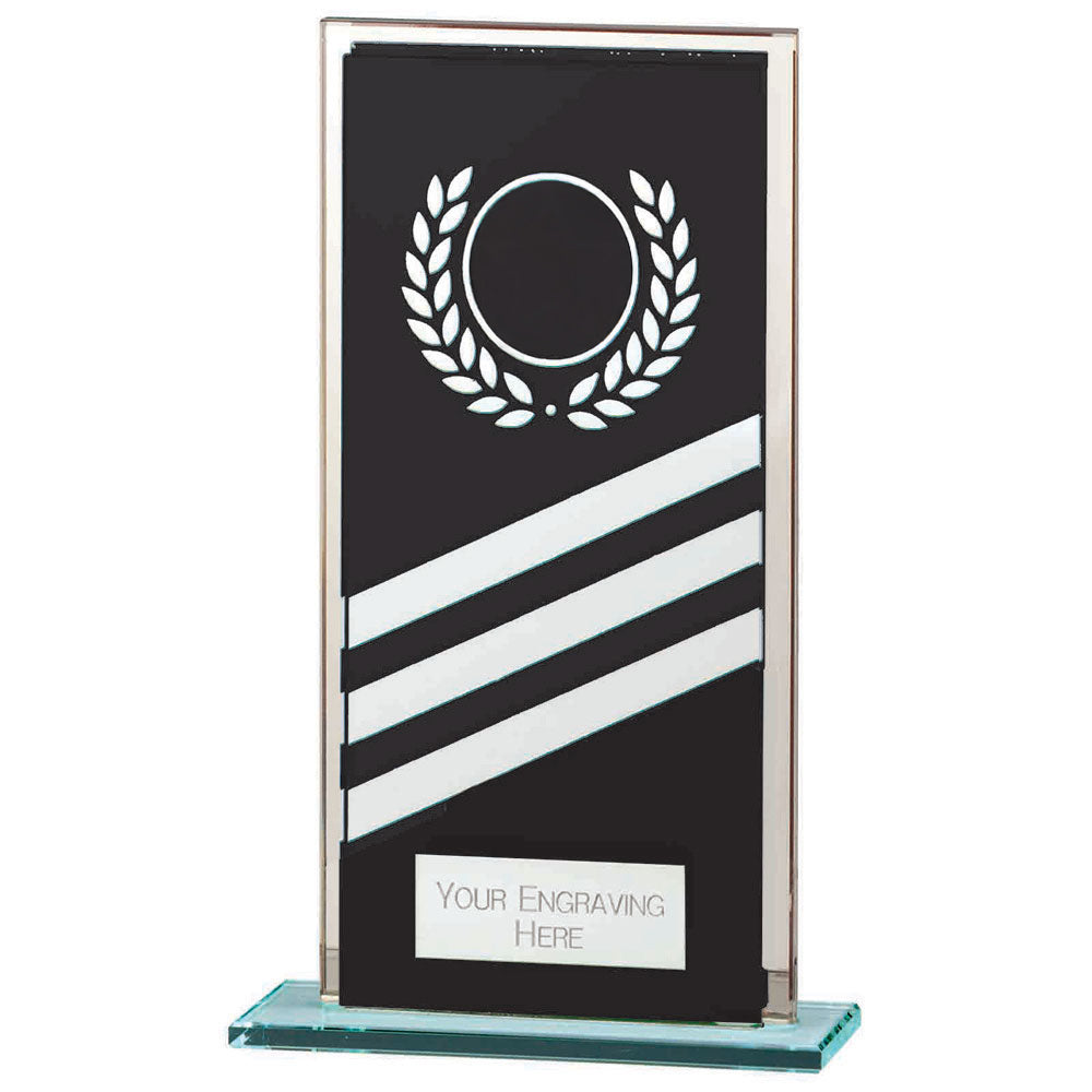 Talisman Multisport Mirror Glass Award Black & Silver 160mm (8mm Thick