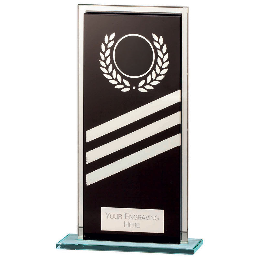 Talisman Multisport Mirror Glass Award Black & Silver 180mm (8mm Thick
