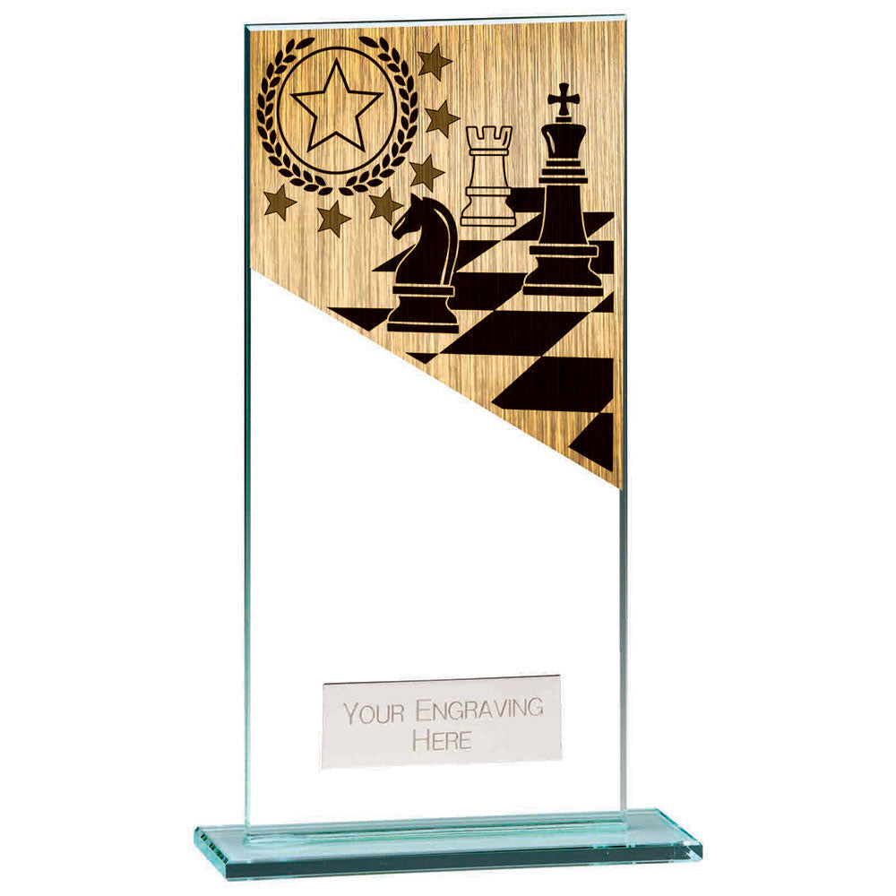 Mustang Chess Jade Glass Award 180mm