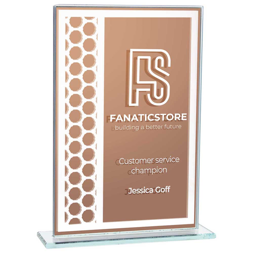 Titanium Mirrored Glass Award Bronze 160mm (8mm Thick)