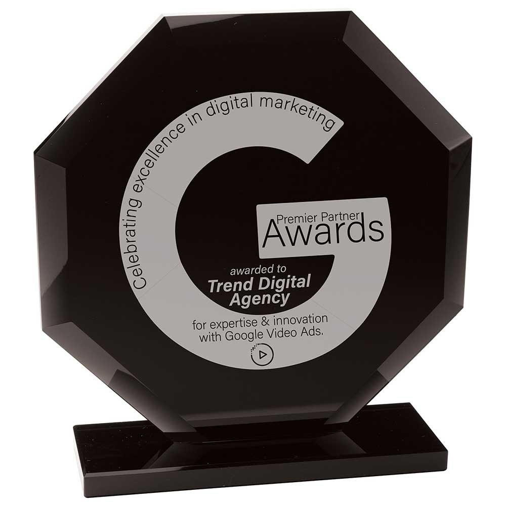 Octave Glass Award Jet Black 170mm (10mm Thick)