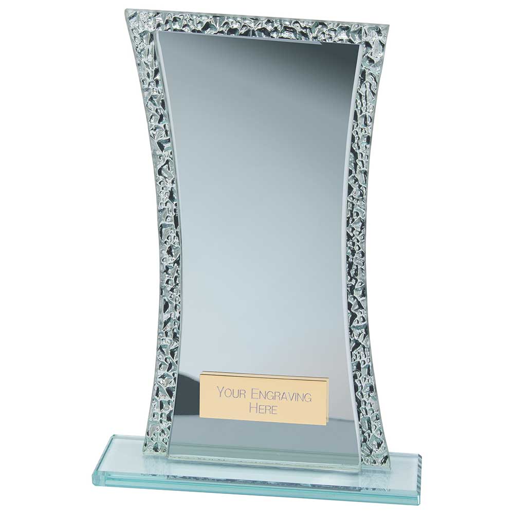 Eternal Glass Award Blue & Cracked Silver 205mm (5mm Thick)