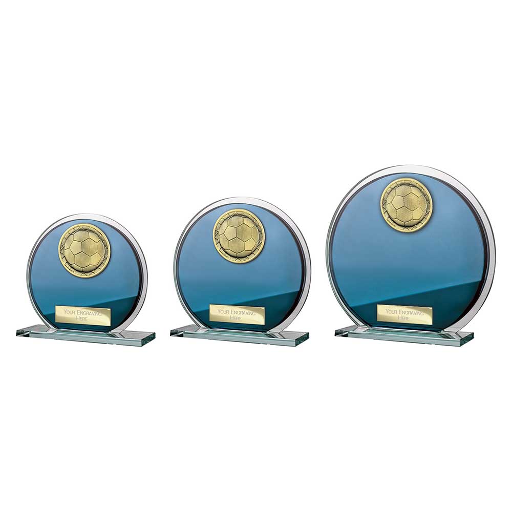 Seismic Superstar Football Circle Plaque Blue & Silver 125mm