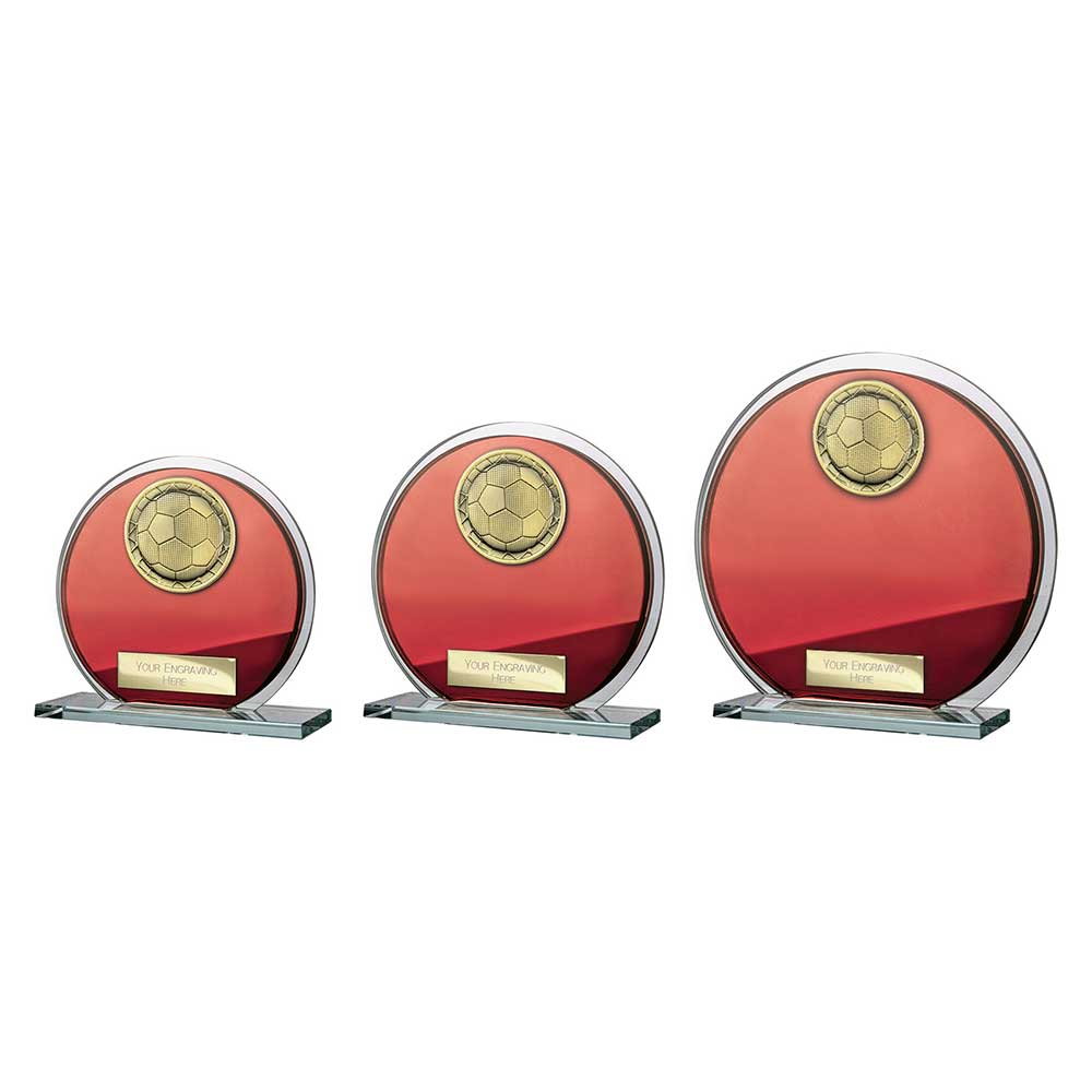 Seismic Superstar Football Circle Plaque Red & Silver 105mm