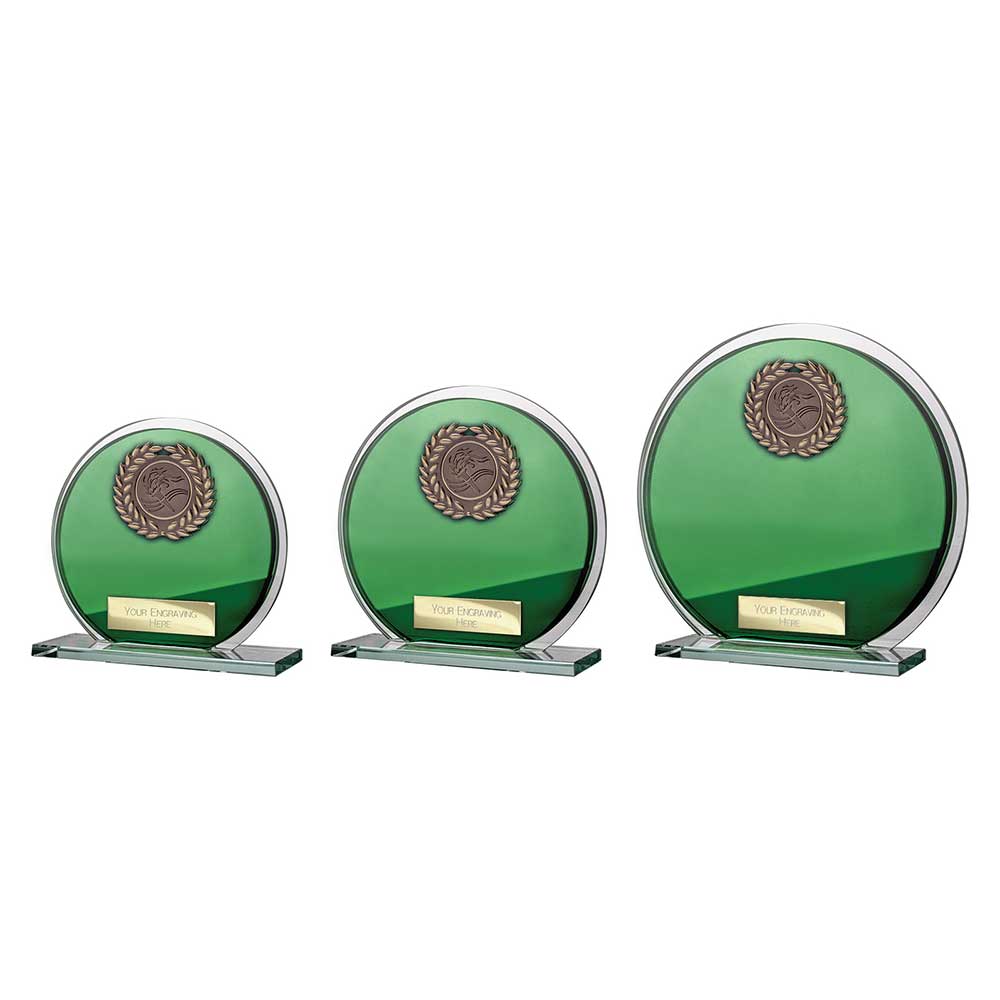 Seismic Multisport Circle Plaque Green & Silver 125mm