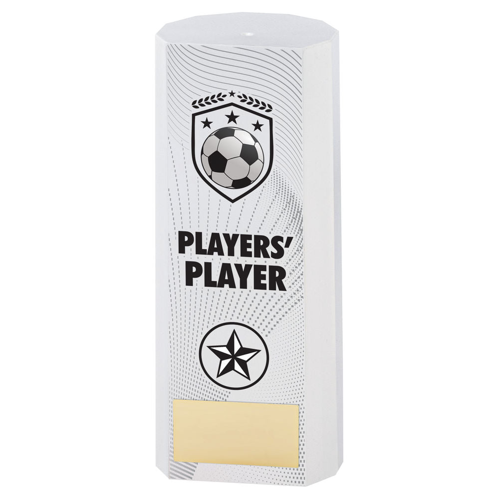 WHITE PLASTIC FILLED COLUMN FOOTBALL PLAYERS PLAYER (1in CEN) - 8.25in