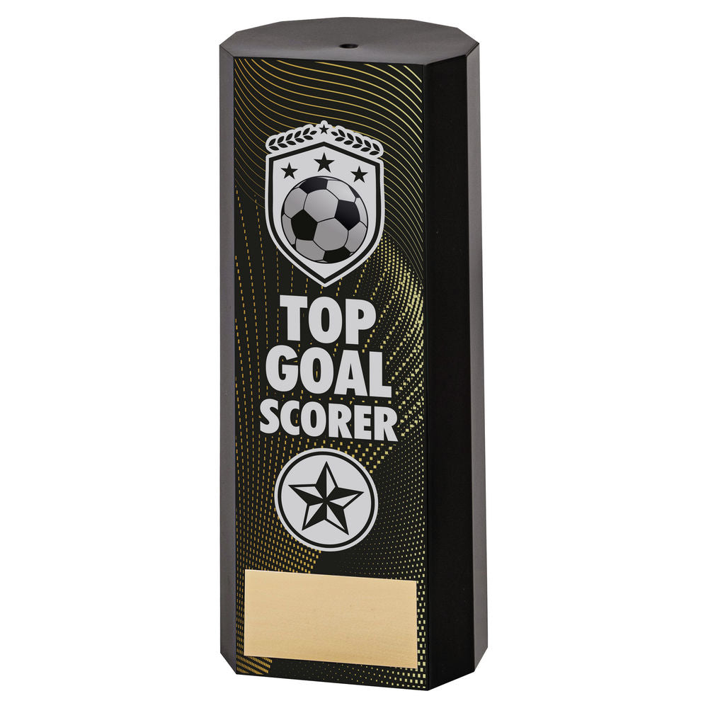 BLACK PLASTIC FILLED COLUMN FOOTBALL TOP GOAL SCORER (1in CEN) - 7in