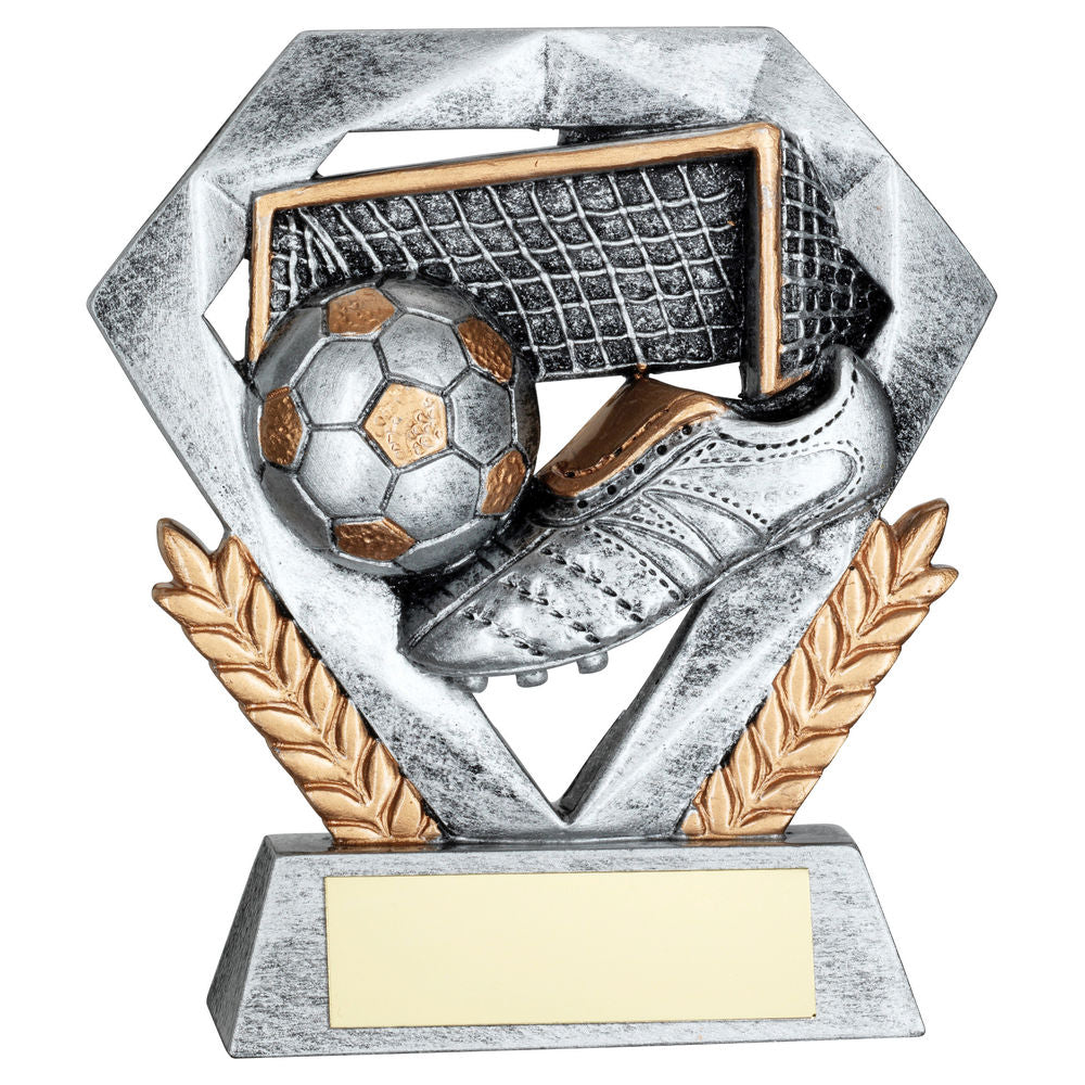 PEW/GOLD FOOTBALL MINI DIAMOND WITH PLATE - 4in