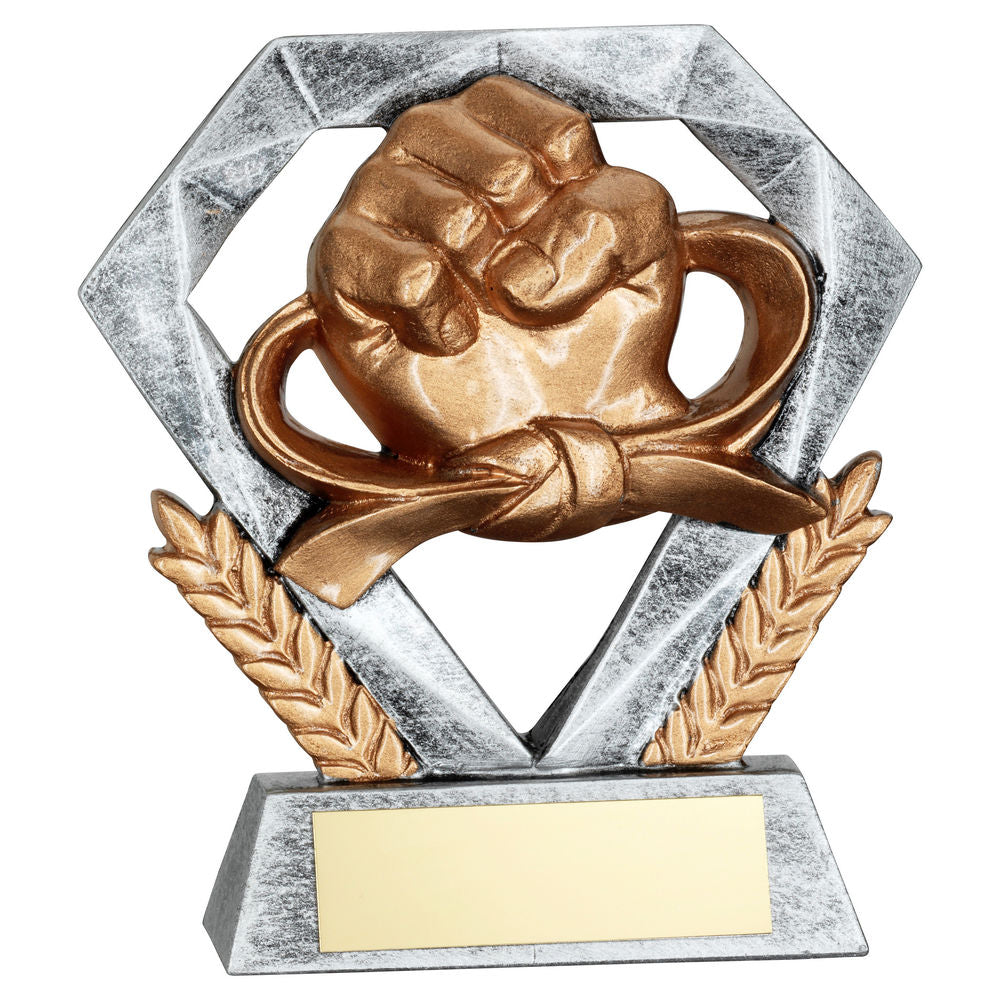 PEW/GOLD MARTIAL ARTS MINI DIAMOND WITH PLATE - 4in