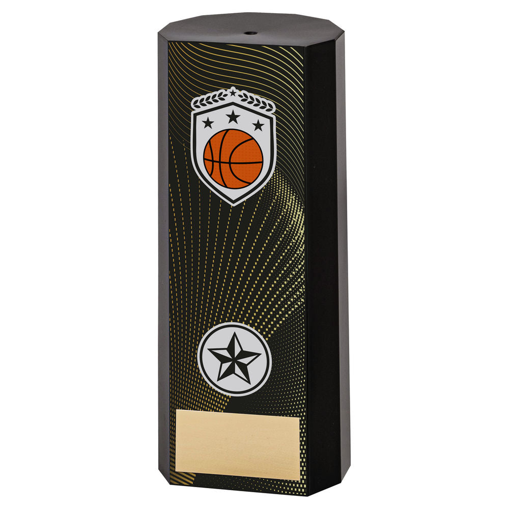 BLACK PLASTIC FILLED COLUMN BASKETBALL (1in CEN) - 8.25in