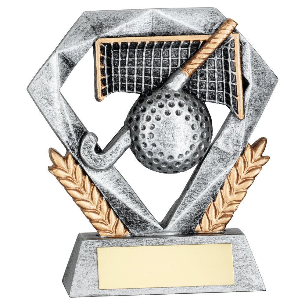PEW/GOLD HOCKEY MINI DIAMOND WITH PLATE - 4in
