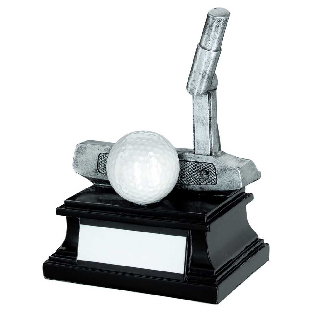 PEW/WHITE/BLACK GOLF CLUB AND BALL WITH PLATE PUTTER - 6in