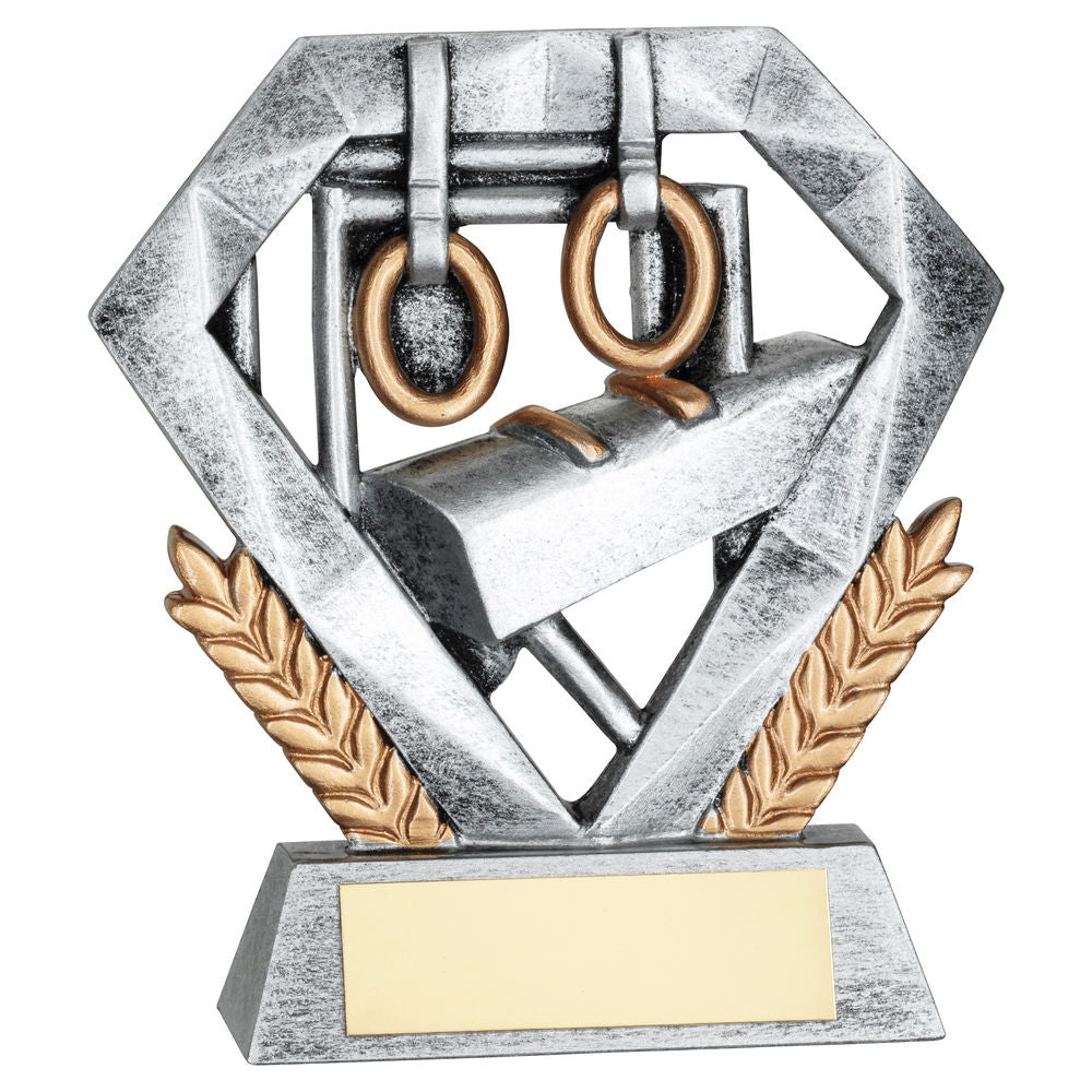 PEW/GOLD GYMNASTICS MINI DIAMOND WITH PLATE - 4in