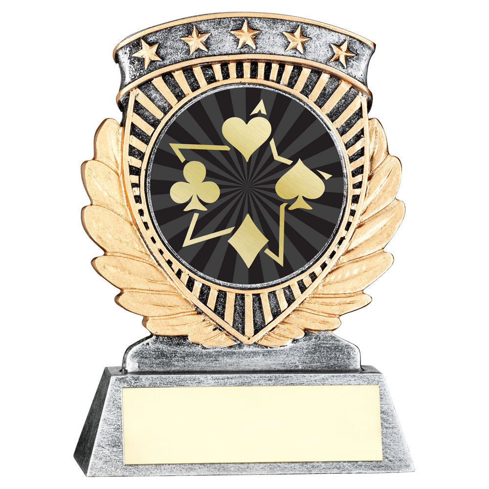 PEW/GOLD 5 STAR HOLDER WITH VINYL CARDS INSERT & PLATE - 3.75in