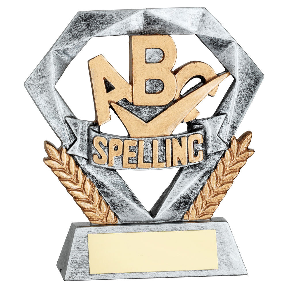 PEW/GOLD SPELLING MINI DIAMOND WITH PLATE - 4in