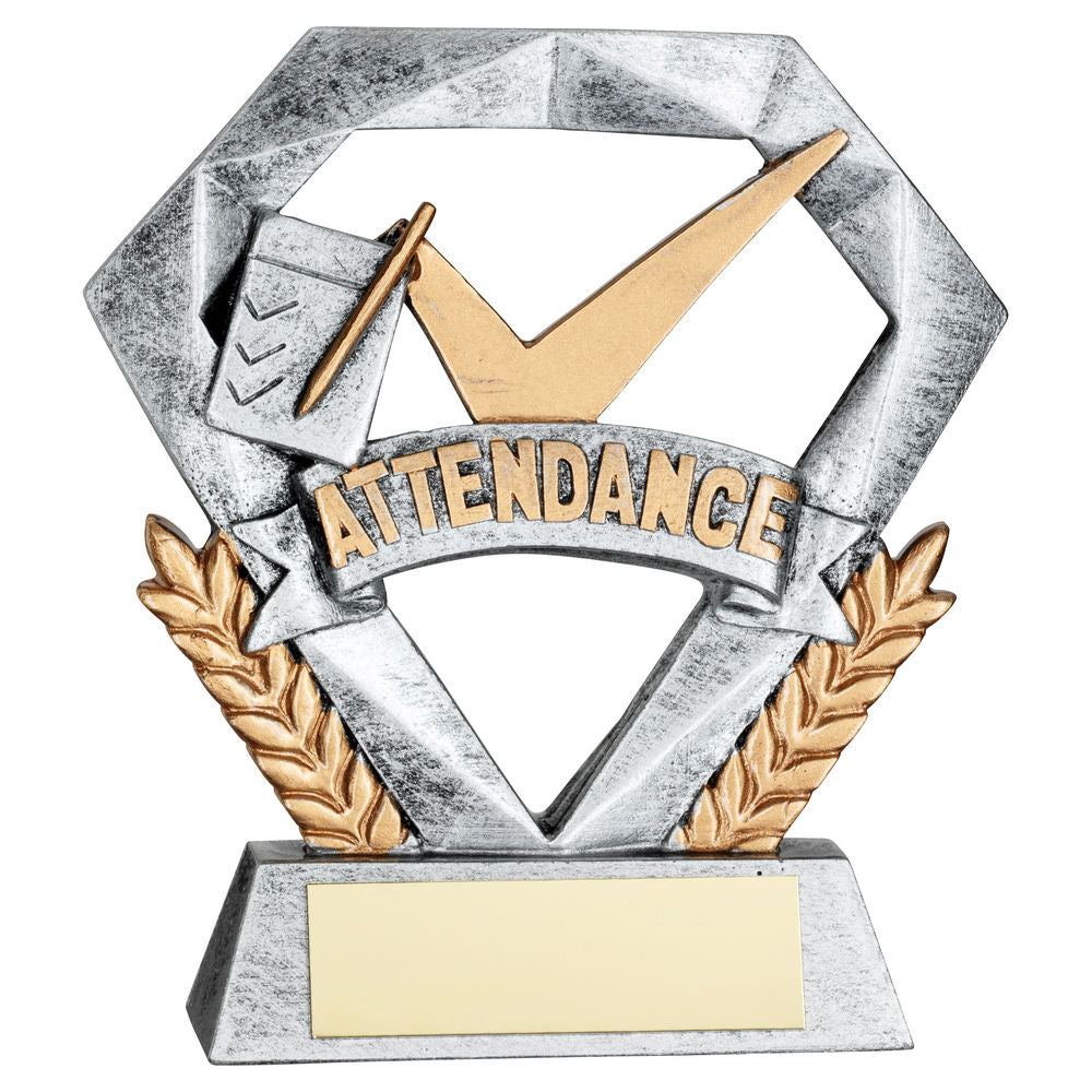 PEW/GOLD ATTENDANCE MINI DIAMOND WITH PLATE - 4in
