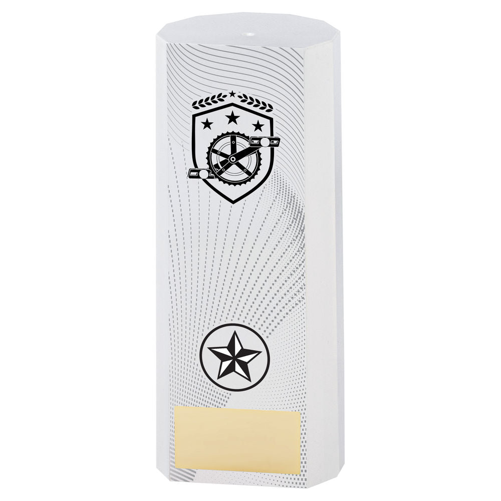 WHITE PLASTIC FILLED COLUMN CYCLING (1in CEN) - 7in