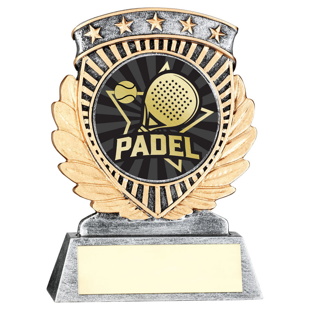 PEW/GOLD 5 STAR HOLDER WITH VINYL PADEL INSERT & PLATE - 3.75in