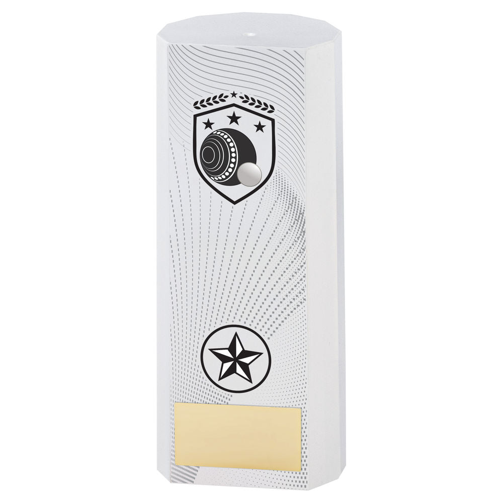 WHITE PLASTIC FILLED COLUMN LAWN BOWLS (1in CEN) - 8.25in
