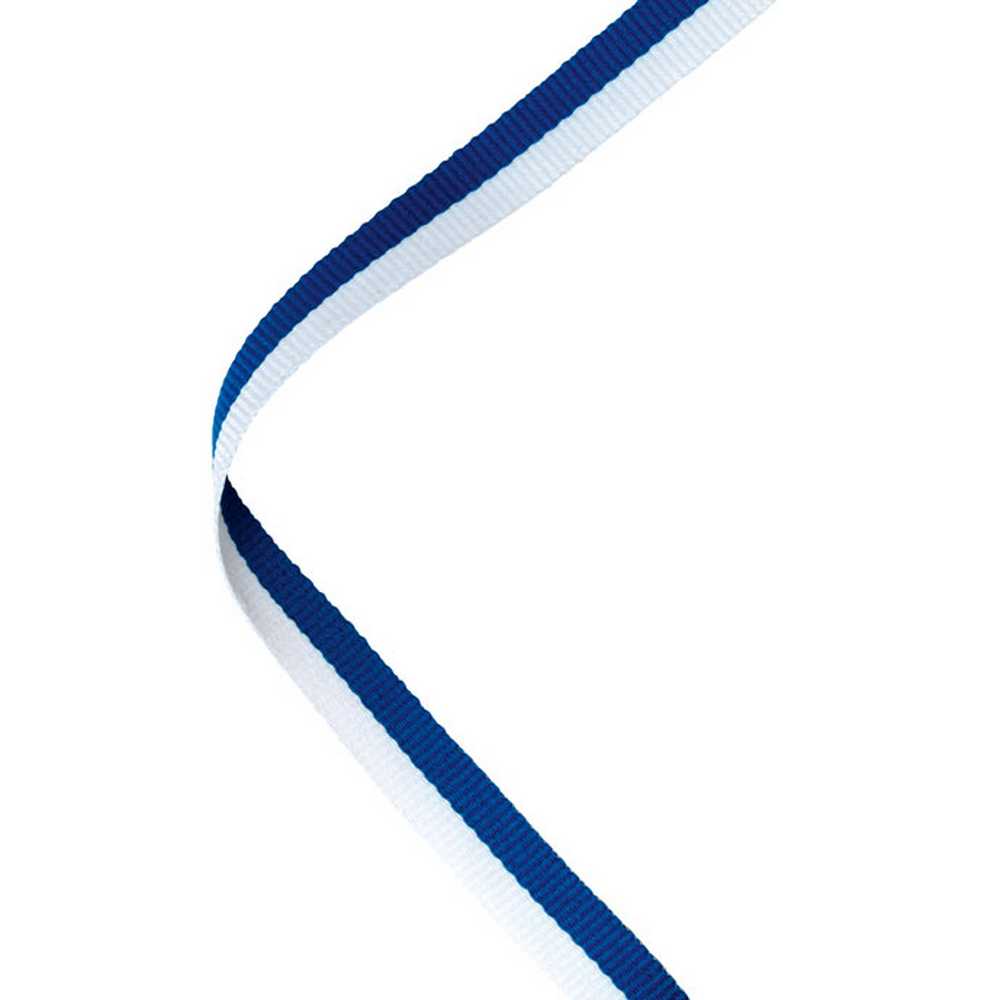 NARROW MEDAL RIBBON BLUE/WHITE - 30 x 0.4in