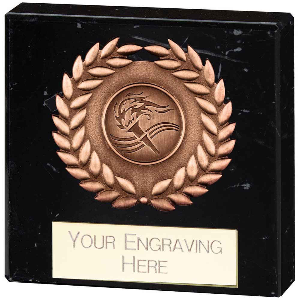 Tribute Wreath Medallion Marble Award Bronze 75mm
