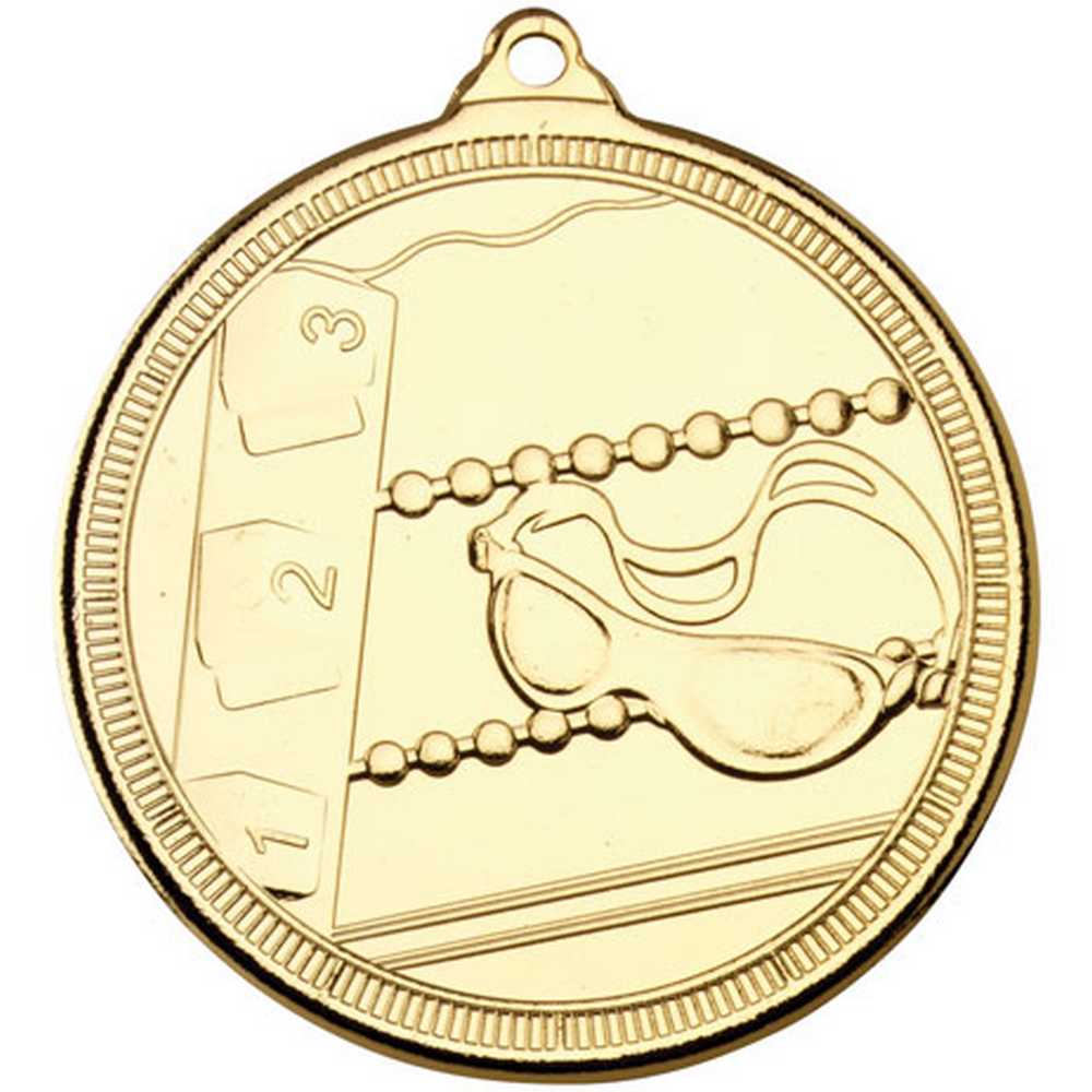 SWIMMING 'MULTI LINE' MEDAL GOLD - 2in