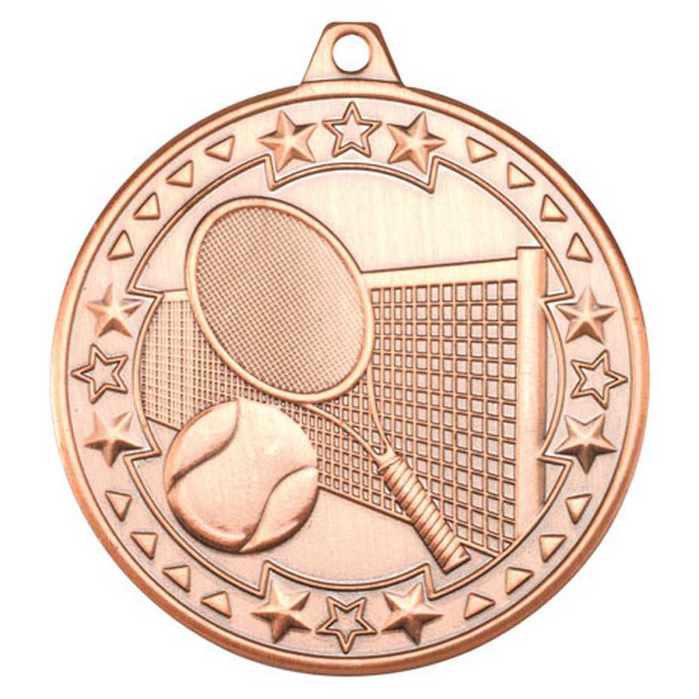 TENNIS TRI STAR MEDAL BRONZE - 2in