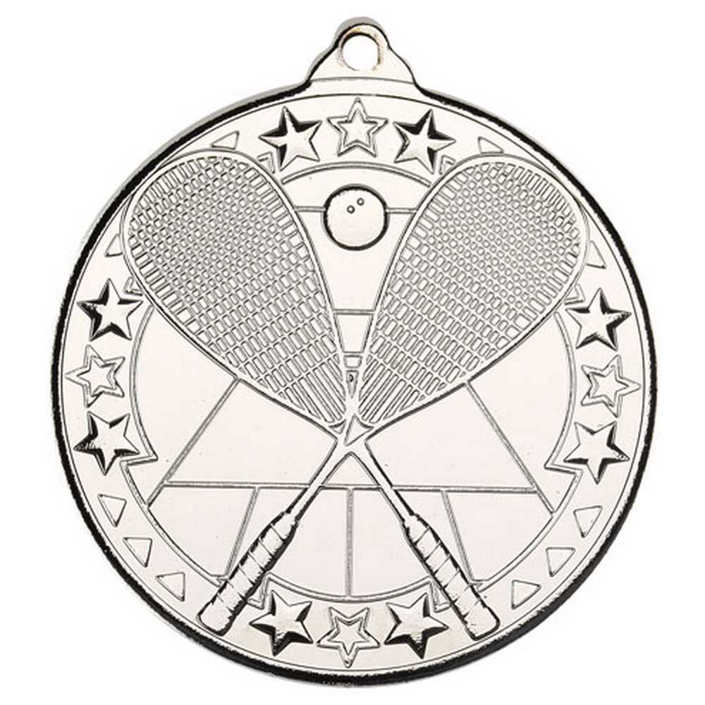 SQUASH TRI STAR MEDAL SILVER - 2in