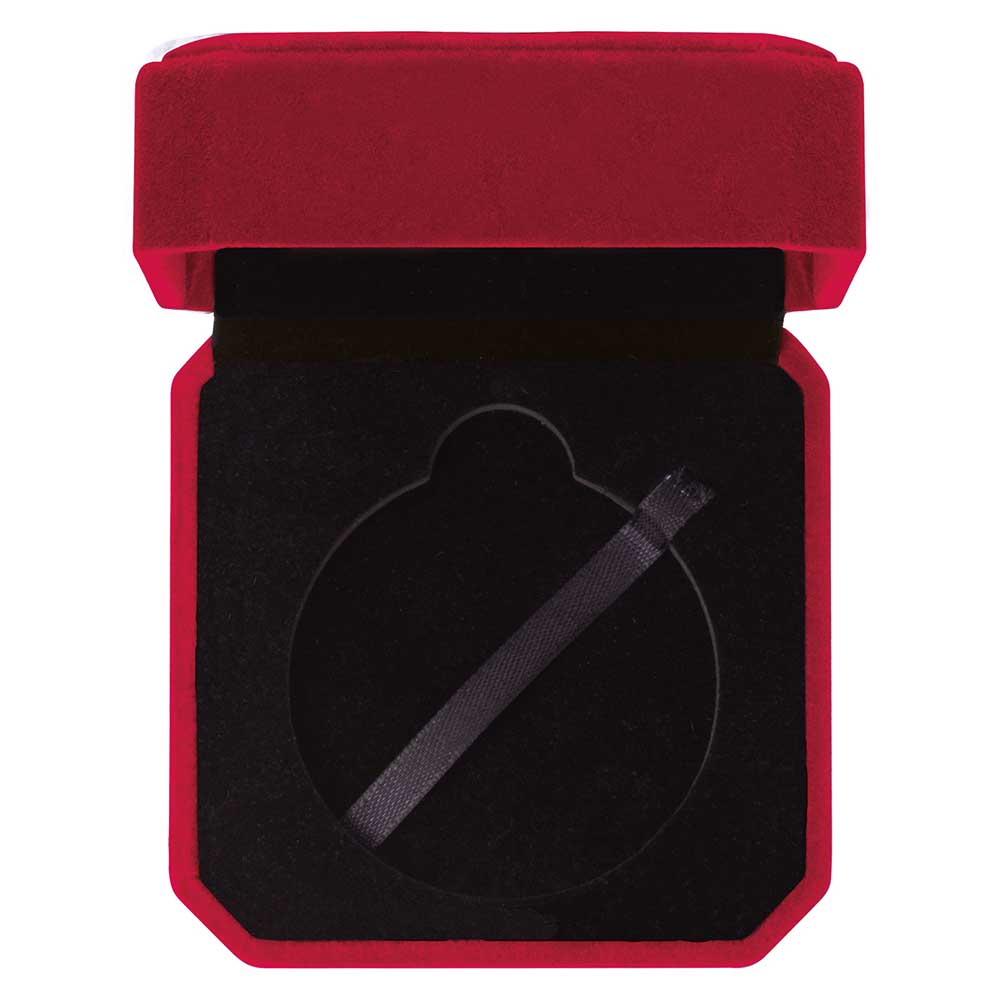 Aspire Velvet Medal Box Red for 60mm medal 90x90x45mm