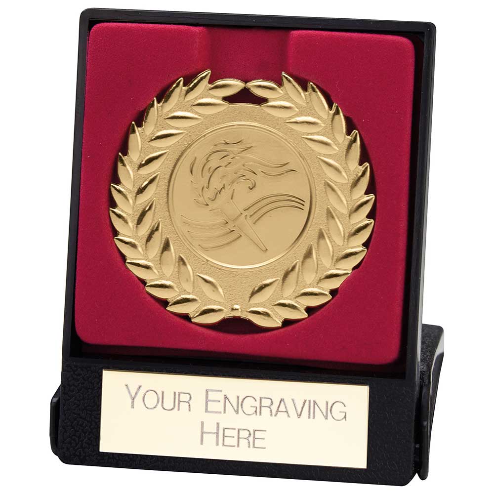 Elation Wreath Medallion & Box Gold 85mm