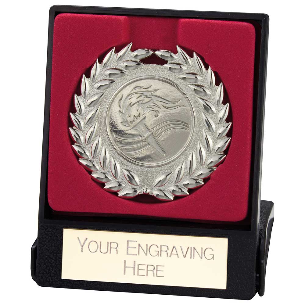 Elation Wreath Medallion & Box Silver 85mm
