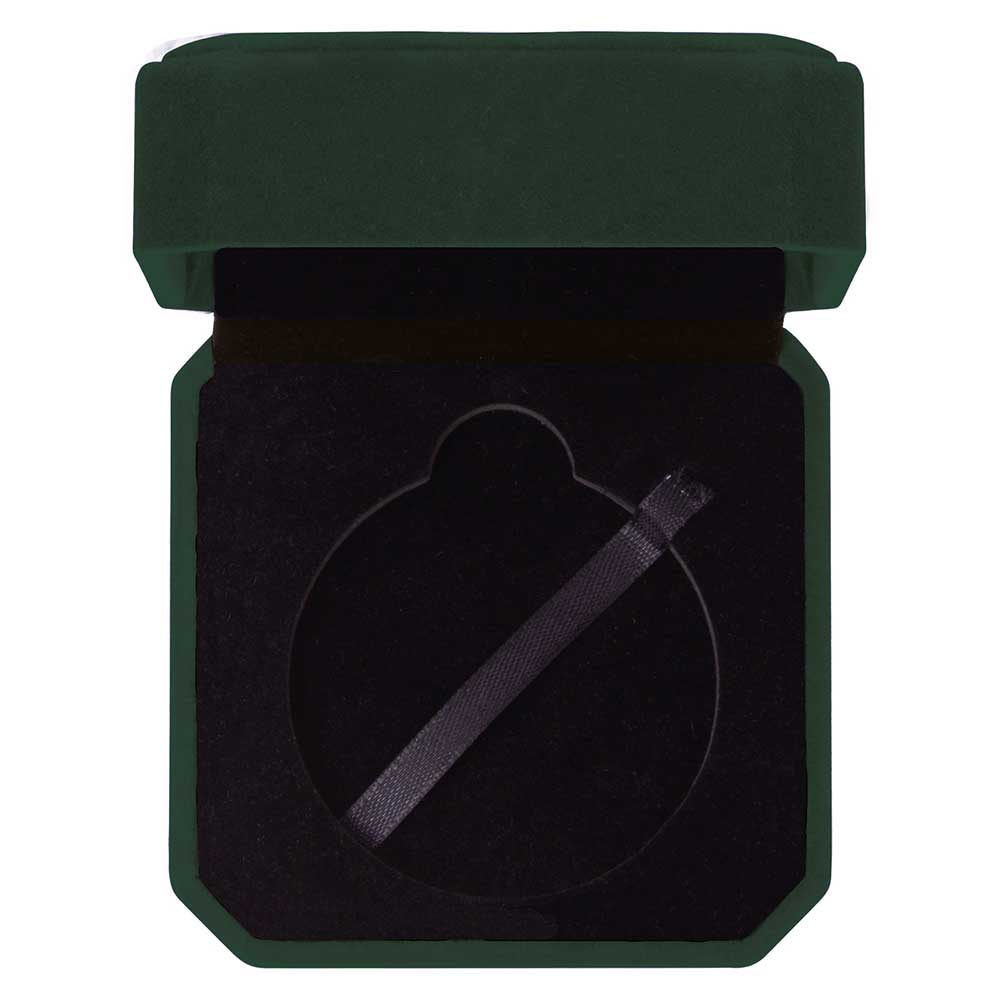 Aspire Velvet Medal Box Green for 60mm medal 90x90x45mm